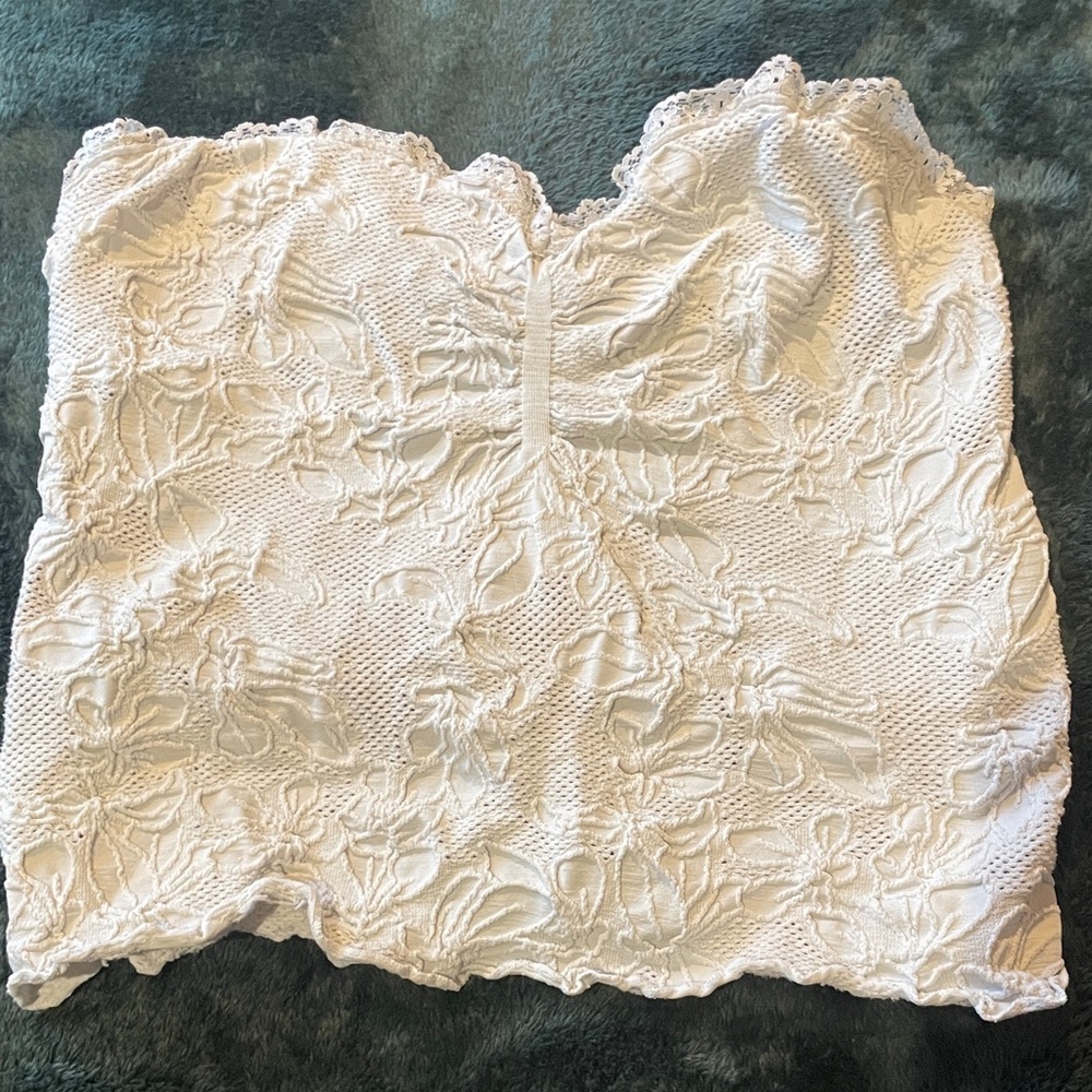 Full Tilt White Lace Crop Top